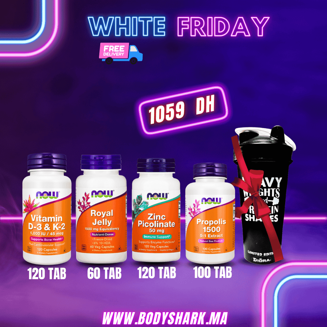 vitamin-d3-&-k-2-1000IU-120-capsules-royal-jelly-60-tab-zinc-picolinate-50mg-120-tab-propolis-1500-100-tab-maroc-khouribga-bodyshark